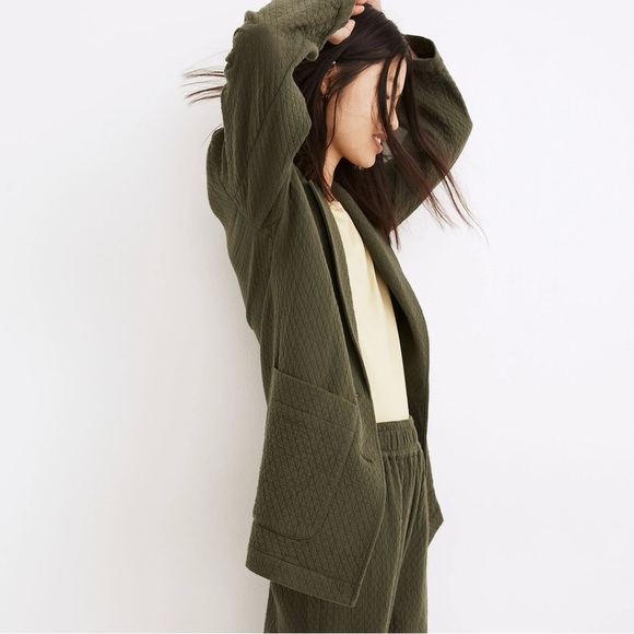 Madewell Diamond Jacquard Shaw Blazer Dark Forest Size XS - Picture 2 of 11